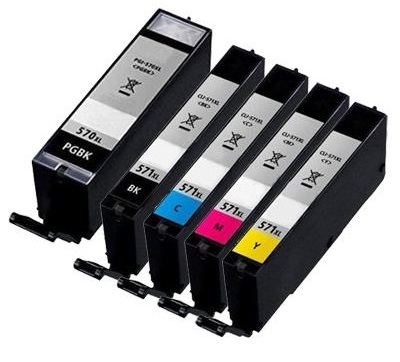 Compatible Canon PGI-570PGBKXL CLI-571BKXL CLI-571CXL CLI-571MXL CLI-571YXL a set of 5 Ink Cartridges  (Black/Black/Cyan/Magenta/Yellow)